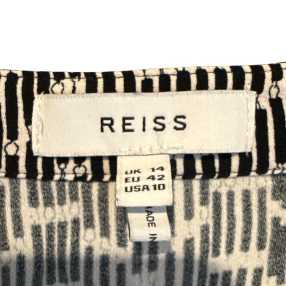 Reiss Black and White Blouse Size 10 - Picture 5 of 6